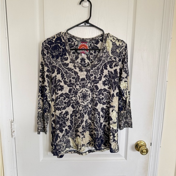 Johnny Was Filo Favorite Three Quarter Sleeve Tee - Picture 2 of 6